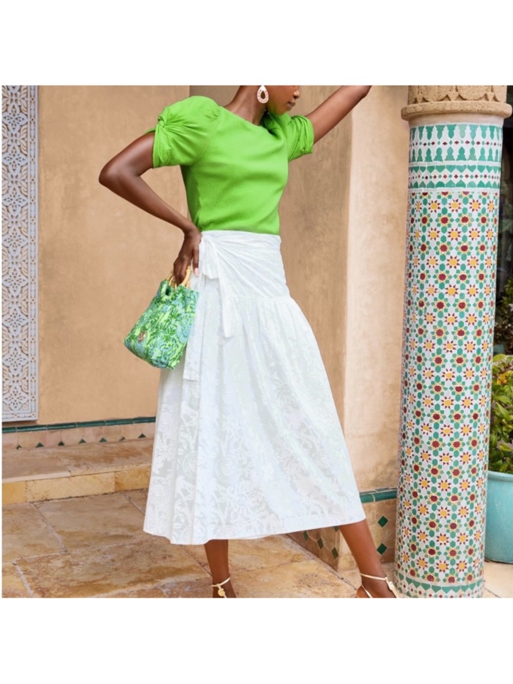 Lilly Pulitzer White Wrap Midi Skirt